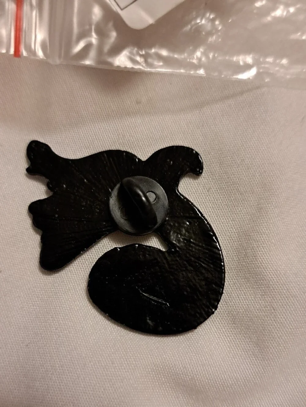 Beetlejuice Black & White Fish Enamel Pin